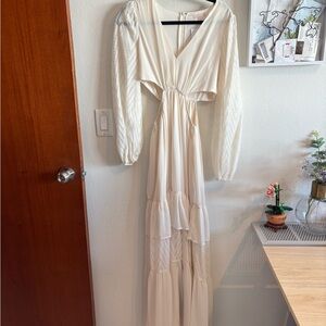 Elegant Cream Maxi Dress